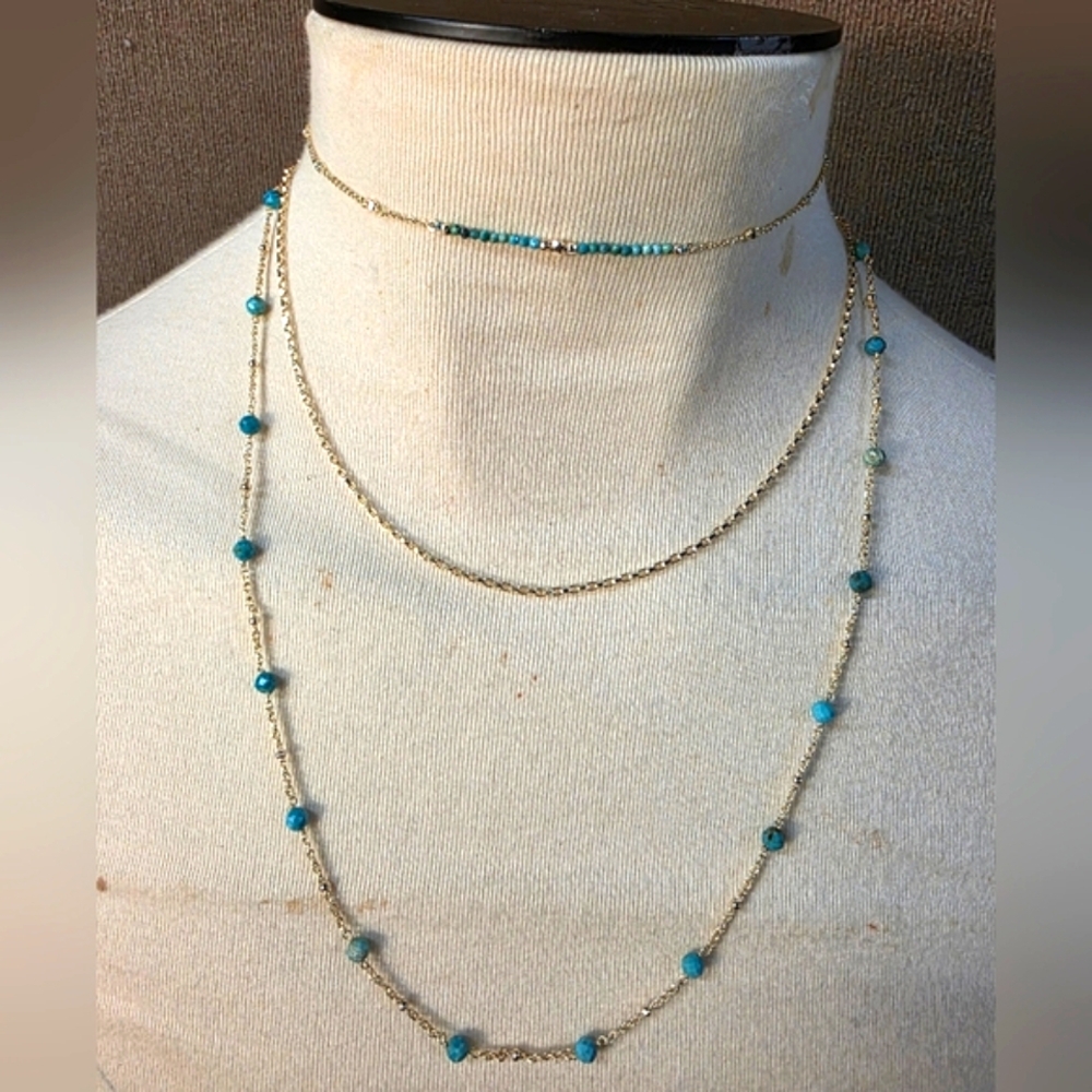 Kendra Scott Gold Necklace with Turquoise Accents